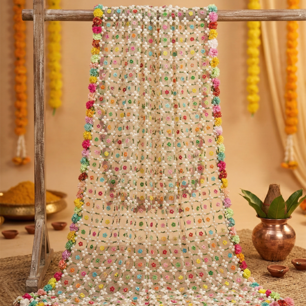 Floral Pearl mogra Dupatt