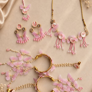 Pink Butterfly Sequence Jewellery Set