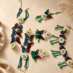 Multicolor Butterfly Sequin Jewellery Set