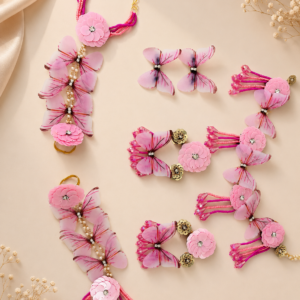 Pink Butterfly Sequin Jewellery Set