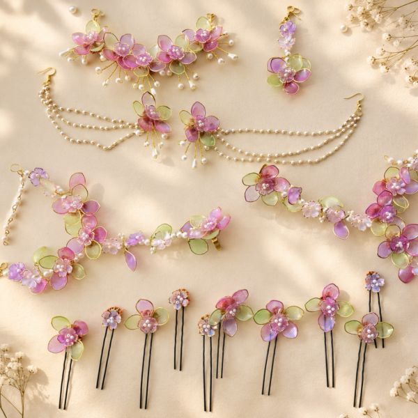 Pastel Acrylic Floral Jewellery Set