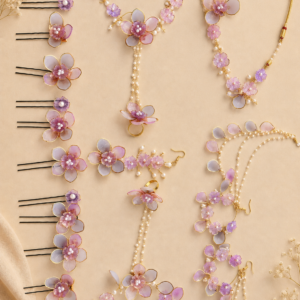 Lavender Acrylic Floral Jewellery Set