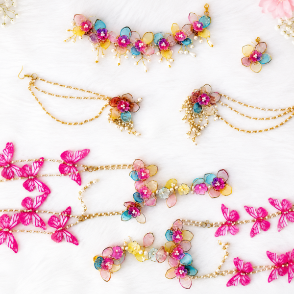 Butterfly Acrylic Floral Jewellery Set