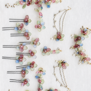 Multicolor Acrylic Pearl Floral Set