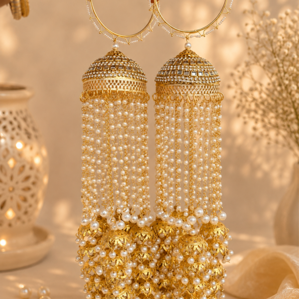 Heavy Pearl Jhumki Bridal Kalire
