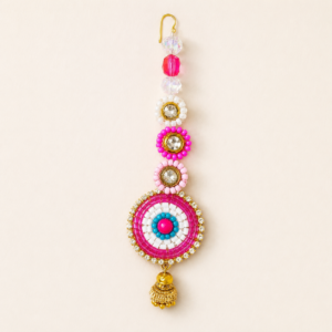 Rani Pink Beaded Maang Tikka