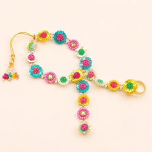 Multicolor Floral Hathphool Bracelet