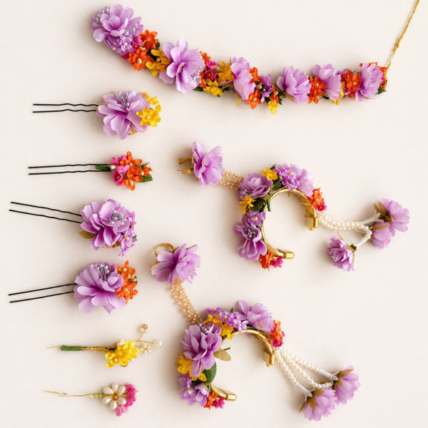 Lavender Floral Hair Accessory Set