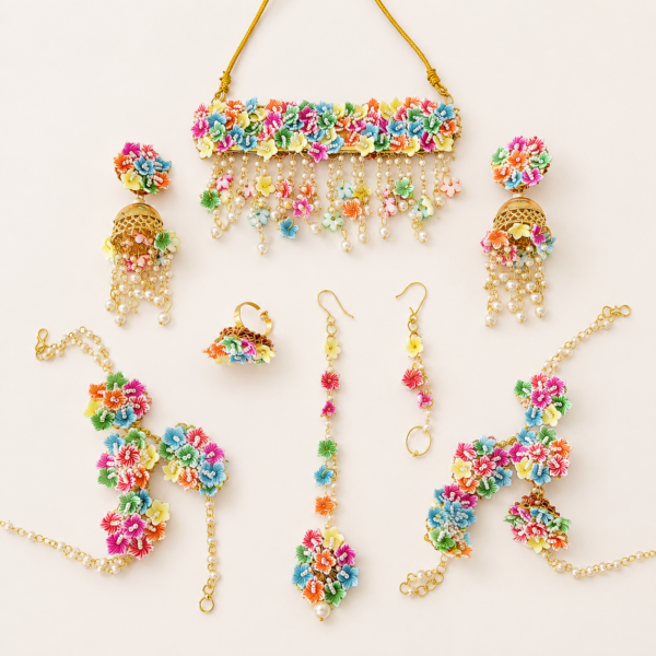 Multicolor Floral Jewellery Set