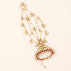 Golden Pearl Hand Harness Bracelet