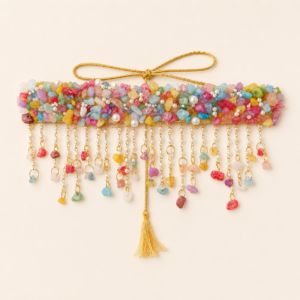 Multicolor Stone Tassel Choker