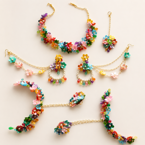 Rainbow Multicolor Floral Jewellery Set