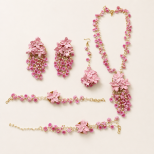 Blush Pink Floral Chain Jewellery Set