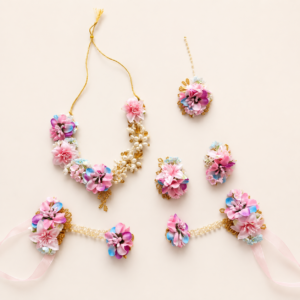 Pastel Orchid Floral Bridal Jewellery Set