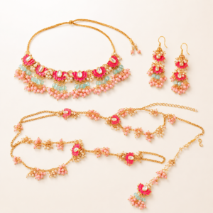 Pink Lotus Bridal Jewellery Set