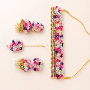 Multicolor Floral Gota Patti Jewellery Set