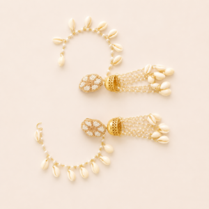 Ivory Shell Pearl Earings Set