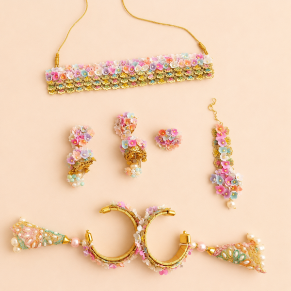 Pastel Floral Bridal Jewellery Set