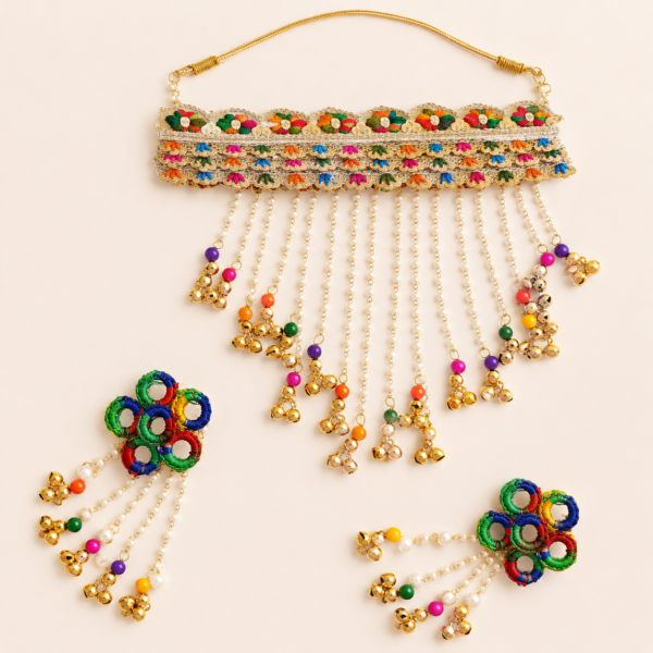 Multicolor Gota Patti Matha Patti Set
