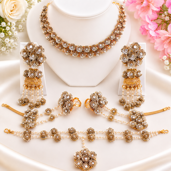 Golden Floral Bridal Jewellery Set