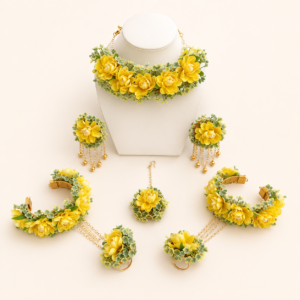 Yellow Blossom Floral Bridal Jewellery Set