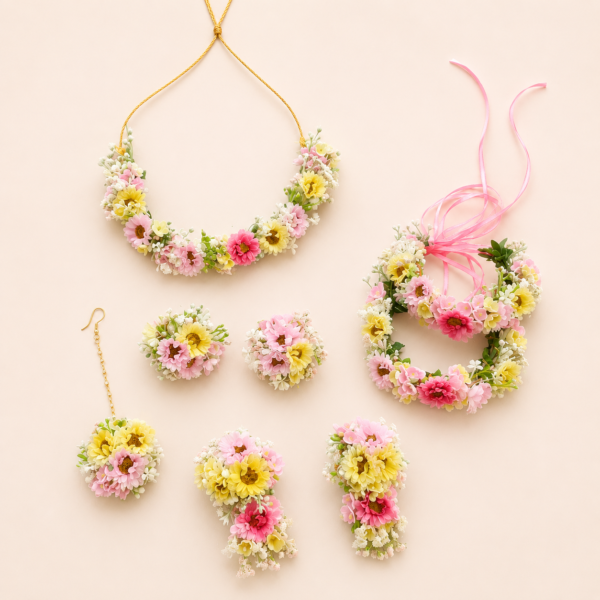 Pastel Daisy Floral Jewellery Set