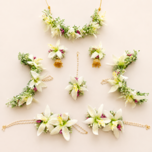 White Lily Floral Jewellery Set