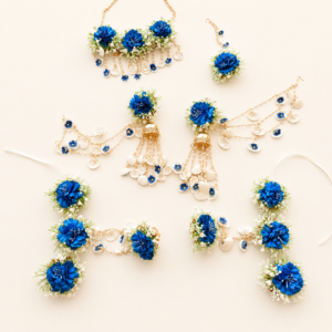 Royal Blue Floral Shell Jewellery Set
