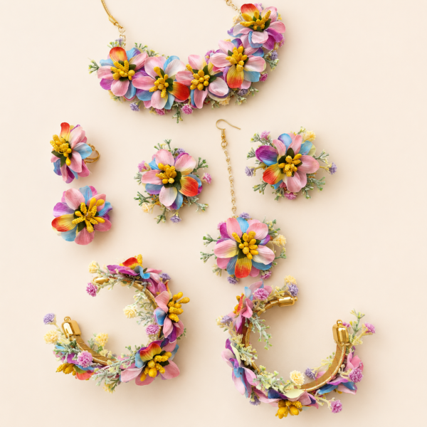 Rainbow Floral Bridal Jewellery Set