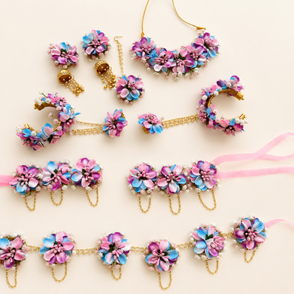 Pastel Multicolor Floral Bridal Set