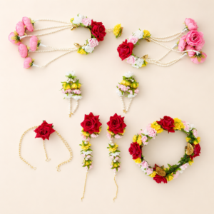 Rose Multicolor Floral Bridal Set