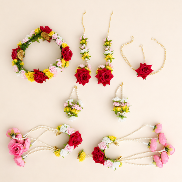 Rose Multicolor Floral Bridal Set