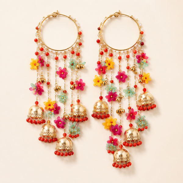 Multicolor Floral Jhumka Kalire