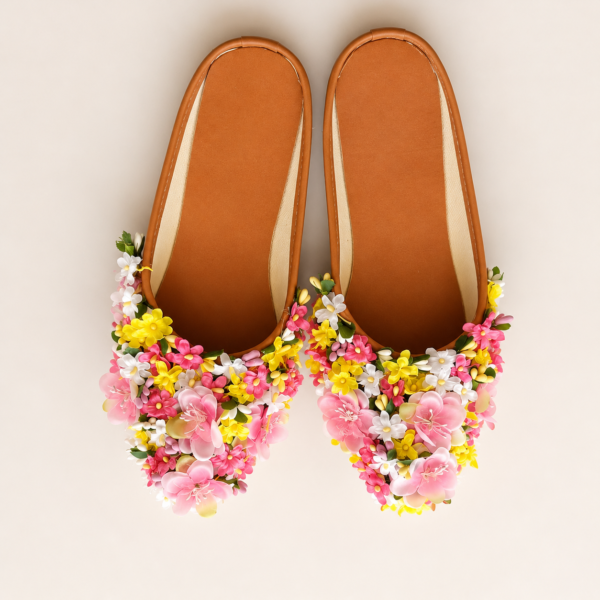Pastel Garden Floral Slippers