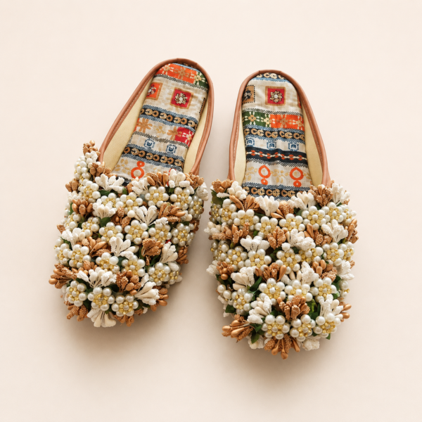 Pearl Blossom Designer Slippers