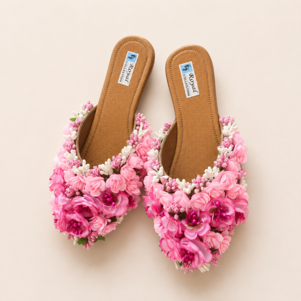 Baby Pink Floral Designer Mules