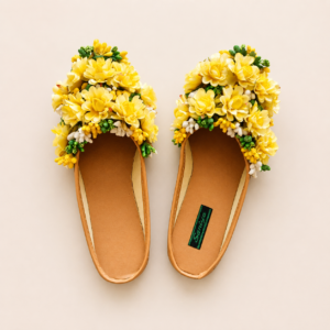 Yellow Floral Ethnic Juttis