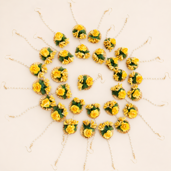 Yellow Rose Floral mangalgeet Set
