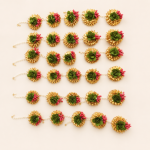 Green Gota Floral Mangalgeet Set