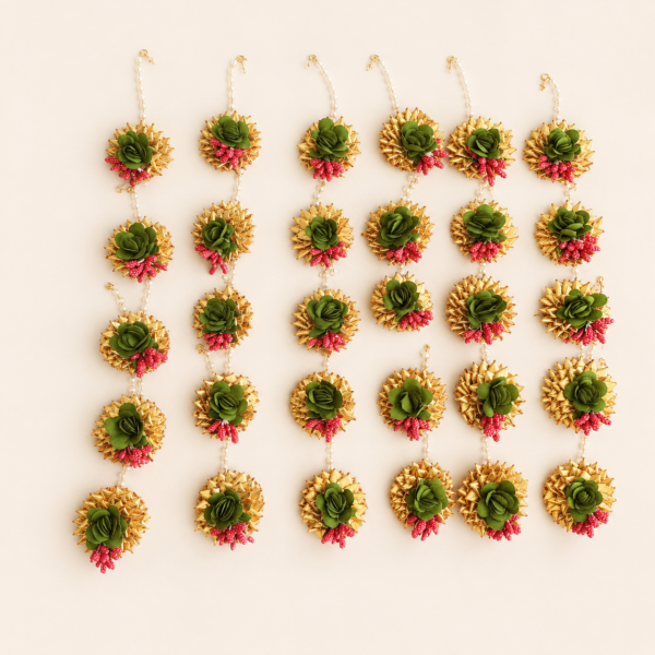 Green Gota Floral Mangalgeet Set