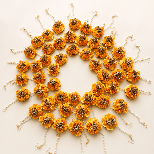 Yellow Rose Pearl Mangalgeet Set