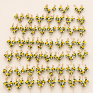 Yellow White Floral Mangalgeet Set