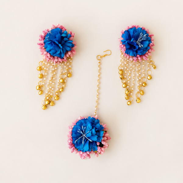 Blue Pink Floral Mangalgeet Set