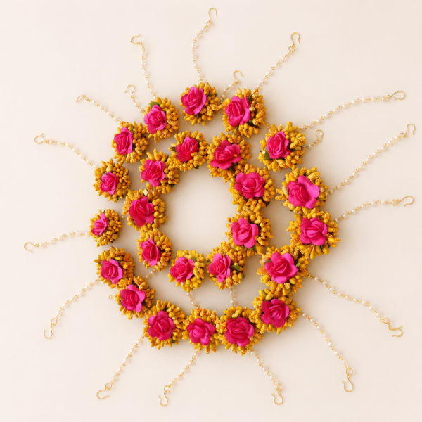 Pink Rose Yellow Mangalgeet Set