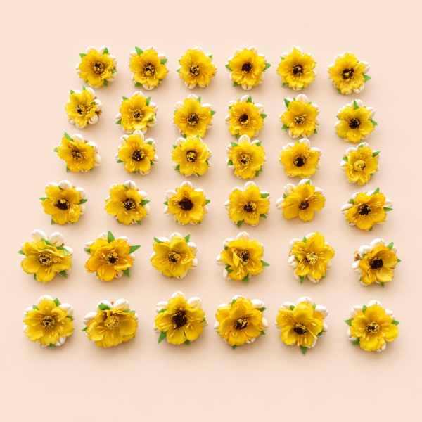 Yellow Blossom Floral Badge Set
