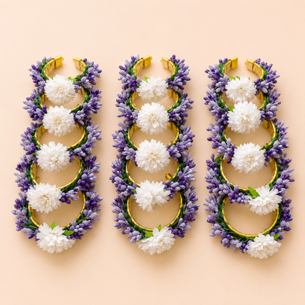White Lavender Floral Accessory Set