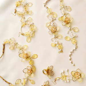 Golden Ivory Floral Mangalgeet Jewellery Set