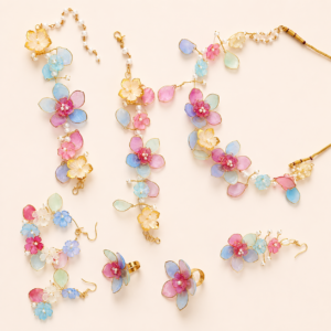 Pastel Multicolor Floral Jewellery Set