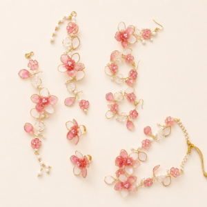 Golden Ivory Floral Jewellery Set
