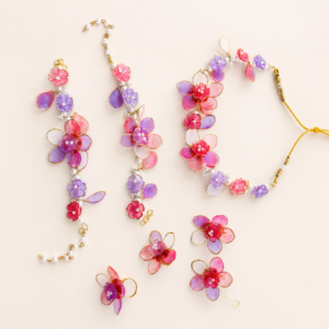 Pink Lavender Floral Jewellery Set